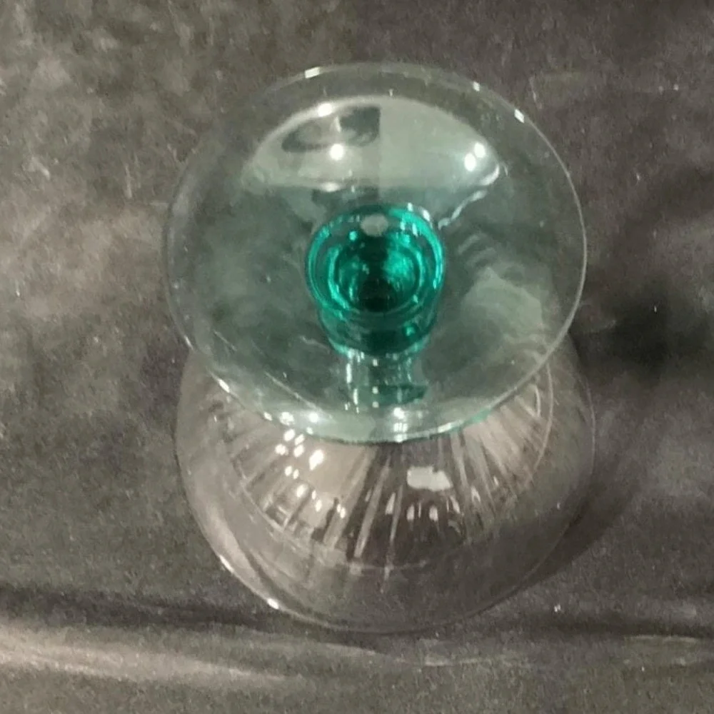 Cristal D'Arques Country‎ Manor Champagne Coupes, Set of 4, Turquoise Stemware